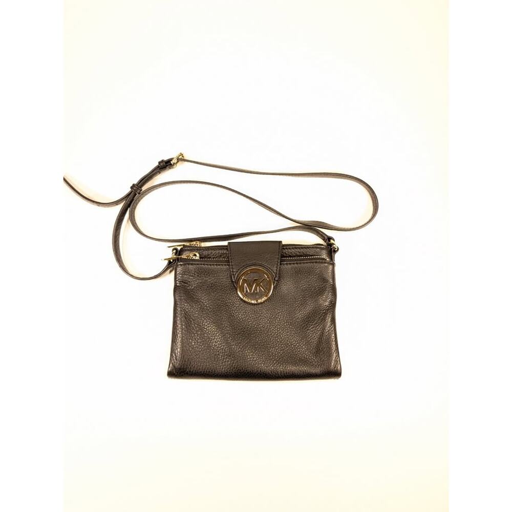 Michael Kors Fulton Pebble Leather Crossbody Bag w/ Wallet - Black